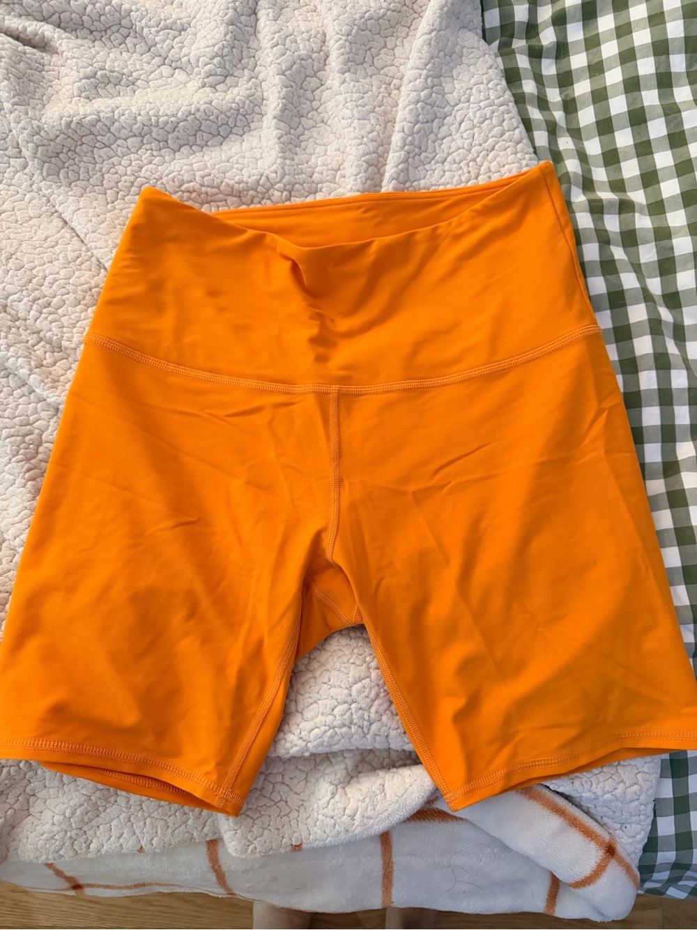 Bandier- High-Waist Orange Women’s Bike Shorts